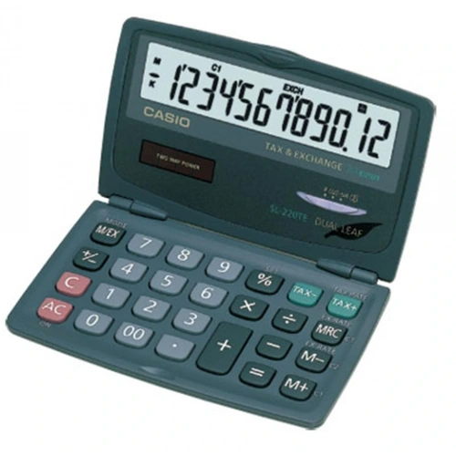 Casio SL-220TE 12 Hane Cep Tipi Kapaklı Hesap Makinesi