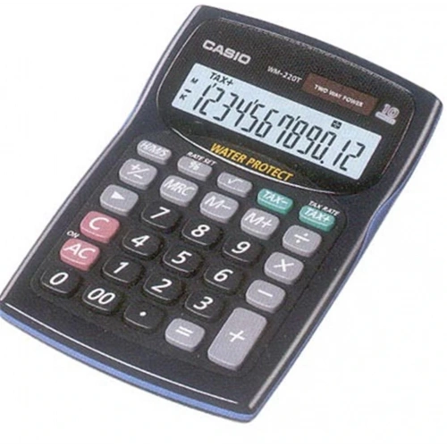 Casio Wm-220ms-bu 12 Hane Mavi Suya-toza Dayanıklı Masa Üstü Hesap Makinesi