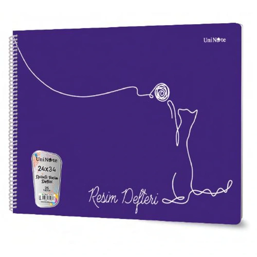 Çınar Resim Defteri Spiralli Plastik Kapak 25 Yp 24x34 33006