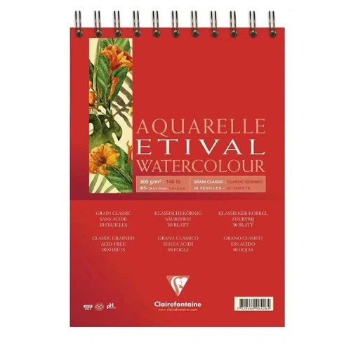 Claırefontaıne Teknik Resim Kağıdı Sulu Boya Etival Classıc Üsten Spiralli A3 300 Gr Ek93619