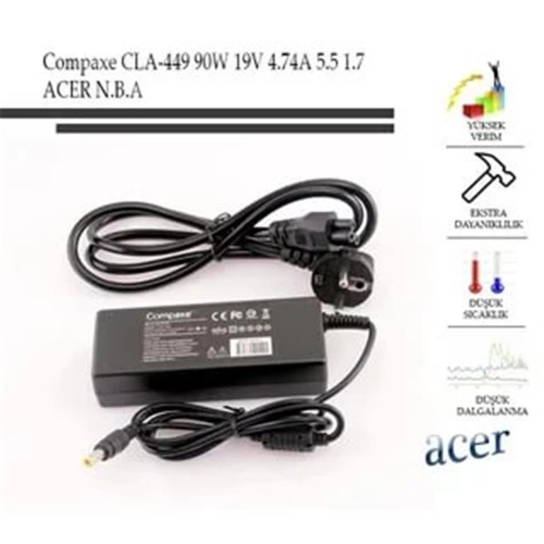 Compaxe Cla-451 180w 19.5v 9.23a 5.5-1.7 Acer Notebook Adaptörü