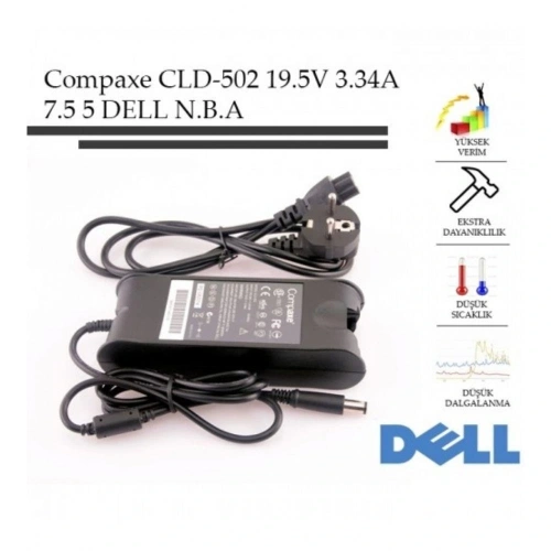 Compaxe Cld-502 65w 19.5v-3.34a 7.4-5.0 Dell Notebook Adaptörü
