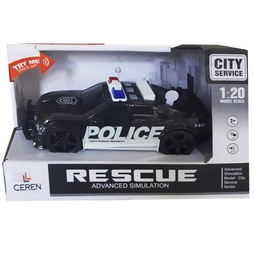 Ctoy Işıklı Ve Sesli Sürtmeli Polis Arabası 1:20