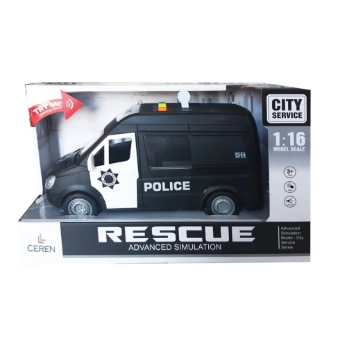 Ctoy Oyuncak Işıklı Ve Sesli Sürtmeli Polis Ve Ambulans Minibüs 1:16 (2 Asorti) WY590A/B/C