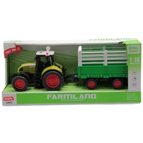 Ctoy Sesli Ve Pilli Römorklu Traktör 1:16