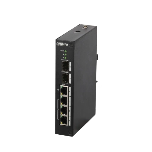 DAHUA PFS3206-4P-96, 3 Port, Megabit, Poe 30W, 1 Port Gigabit PoE 60W, 2 Port Gigabit SFP, Endüstriyel, Yönetilemez, Masaüstü Switch