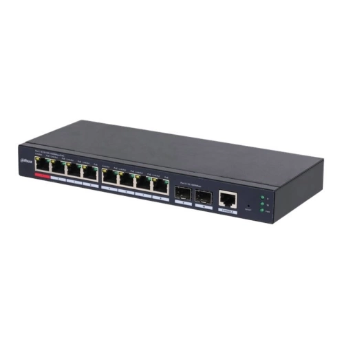DAHUA S4210-8GT-110, 8 Port, Gigabit, PoE 110W, 2 Port Gigabit Uplink, Longe Range 250Mt., Cloud Yönetilebilir, Switch