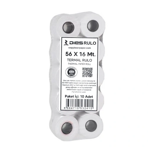 Dies Yazar Kasa Rulosu Termal 56x16 Mt