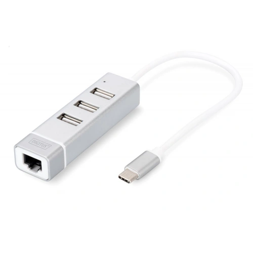 Digitus Da-70253 Usb Type-c™ 3-port Hub + Fast Ethernet Lan Adapter