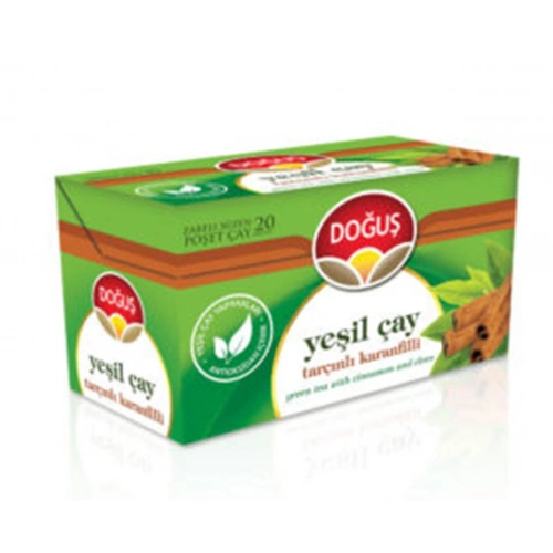 Doğuş Yeşil Çay Tarçınlı Karanfilli Poşet Çay 20x1.75g