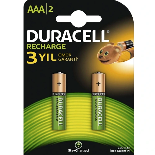 Duracell Şarjlı İnce Kalem Pil (aaa) 750 Mah 2 Li