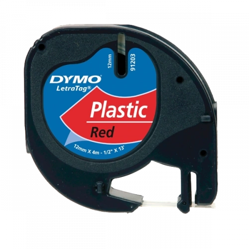 Dymo Letratag Şerit Plastik 12 MMx4 MT Kırmızı 91203