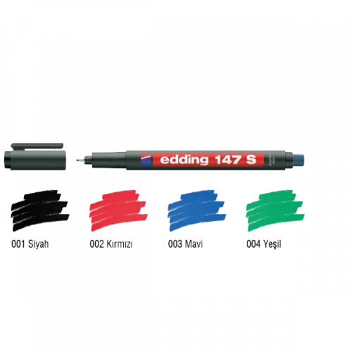 Edding Asetat Kalemi Permanent S Seri 0.3 Mm Siyah 147 S