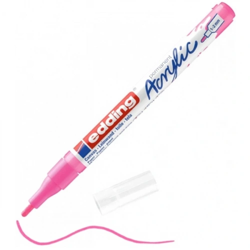 Edding Markör Akrilik İnce Uçlu 1-2 Mm Fosforlu Pembe 069 5300