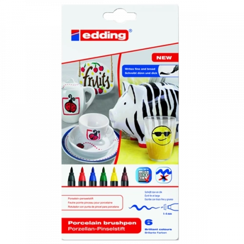 Edding Porselen Kalemi Fırça Uçlu 1-4 Mm 6 Lı 4200
