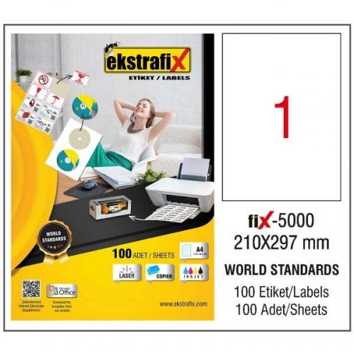Ekstrafix Laser Etiket 100 Yp 210x297 Laser-copy-ınkjet Fix-5000