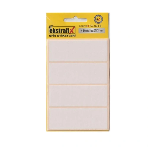 Ekstrafix Ofis Etiketi 30x12 MM 10 Lu Beyaz SC-013 B