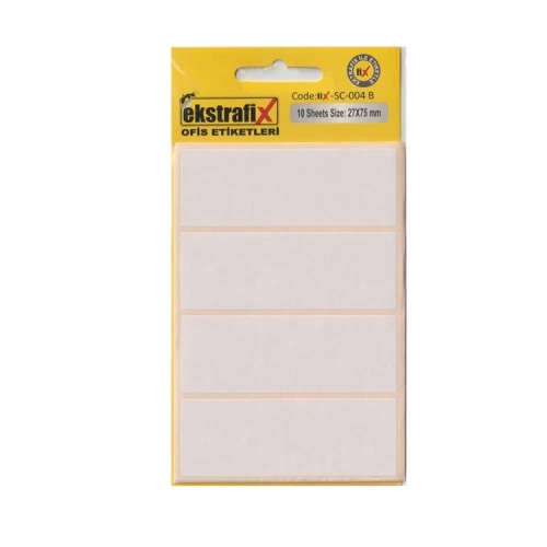 Ekstrafix Ofis Etiketi 36x12 MM 10 Lu Beyaz SC-010 B