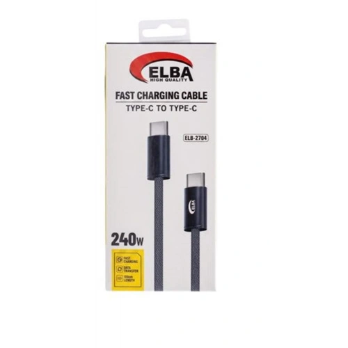 Elba Elb-2704 240w Type-c To Type-c 1mt Örgülü Desenli  Şarj Kablosu 480mps  Hızlı Şarj