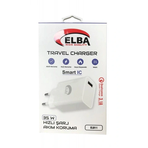 Elba Elb11 Elb-35w Usb 35w Hızlı Şarj Akım Koruma Ev Şarj Kafa