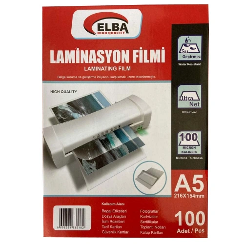 Elba Laminasyon Filmi A5 100 Mıc 216x154