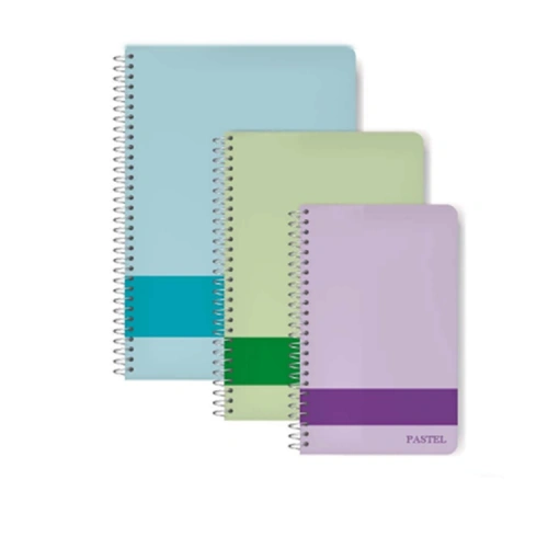 Elma Spiralli Sert Kapak Defter Pastel 17x24 120 YP Çizgisiz