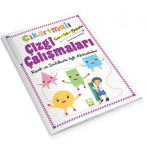 Ema Çıkartmalı Çizgi Çalışm.-renk,şekil/emaçocuk