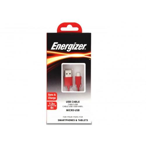 Energizer C12UBMCGRD4 1.2m Flat Micro Kırmızı Usb Kablosu