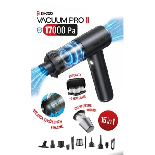 Enkado Ekd-sp10 17000pa 2000ah Güçlü Vakum Ve Üflemeli Şarjlı Elektrikli Araç Süpürgesi 3ad Filtre