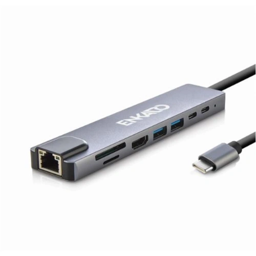 Enkado Ekd-tp42 Type-c To To Hdmı 8in 2pd+2 Usb 2,0 +hdmı 4k +sd-tf+ethernet 100mbs