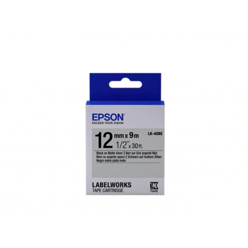 Epson LK-4SBE Gümüş Üzeri Siyah 12mm 9Metre Etiket