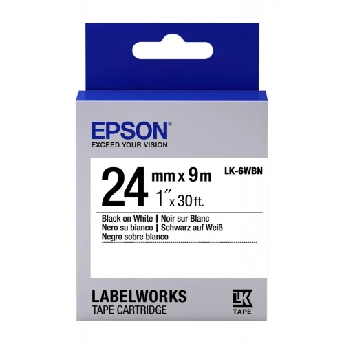 Epson LK-6WBN Standart Beyaz Üzeri Siyah 24mm 9Metre Etiket