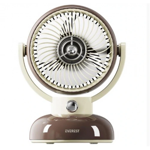 Everest Efn12 Kahve 1200mah 3 Hız Kademe Led Işıklı Retro Masaüstü Usb Fan
