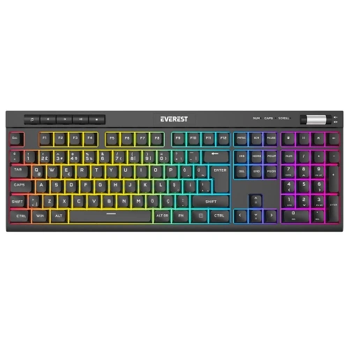 Everest Kb-68 Shin Siyah Rainbow Q Membrane Klavye Rgb