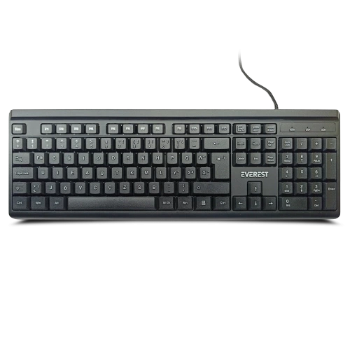 EVEREST KB-741F, USB Kablolu, Türkçe F,  2 metre Bakır Kablolu, Standart Klavye (Siyah)