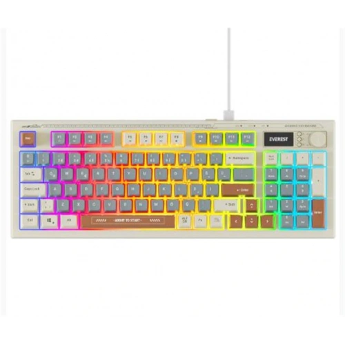 Everest KB-79 SILENT PRO Gri Mavi-Gri-Kahve SESSİZ RGB Q Membrane Oyuncu Klavyesi