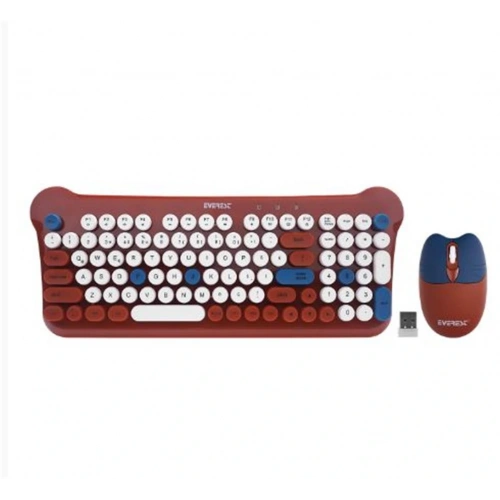 Everest Km-6244 Bunny Renkli Tuşlu Kahverengi 2.4 Ghz + Bt Kablosuz Q Multimedia Klavye + Mouse Set