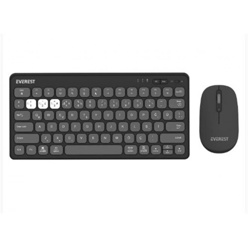 Everest LUMI KM-BT903 Gri 3in1 3 BT + 2.4 1600dpi  Q 4 Cihaz Bağlantılı Kablosuz Klavye + Mouse Set