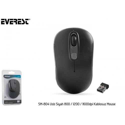 Everest Sm-804 Usb Siyah 800-1200-1600dpi Kablosuz Mouse
