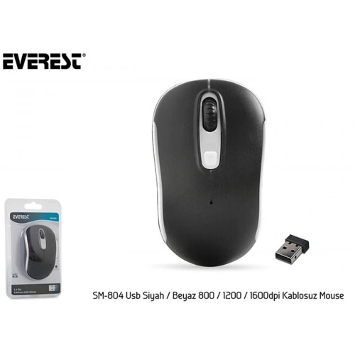 Everest Sm-804 Usb Siyah-beyaz 800-1200-1600dpi Kablosuz Mouse