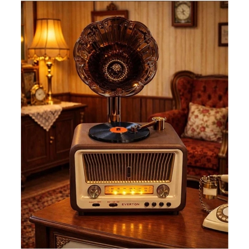 Everton Rt-608  Bluetooth Fm-usb-tf-aux  Şarjlı Nostaljik Radyo