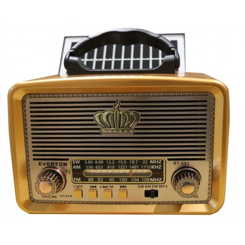 Everton Rt-681  Solarlı,ledli, Şarjlı Nostaljik Radyo (fm-am-sw-usb-tf)