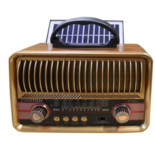 Everton Rt-682  Solarlı,şarjlı Nostaljik Radyo (bluetooth-usb-sd-fm )