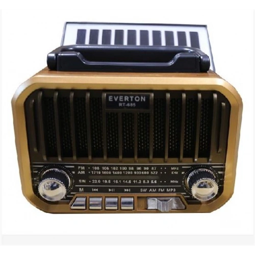 Everton Rt-685  Şarjlı,solarlı  Nostaljik Radyo ( Bluetooth-usb-sd-fm)