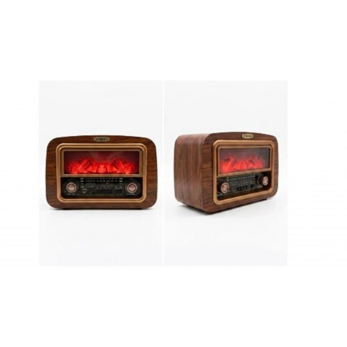 Everton Rt-742 Şömine Göstergeli  Bluetooth Fm-usb-tf-aux  Şarjlı Nostaljik Radyo