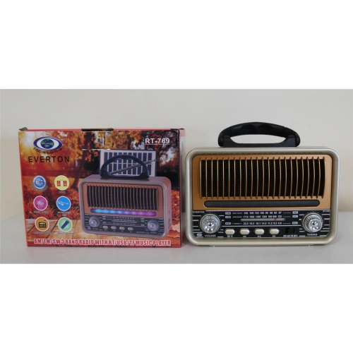 Everton Rt-769  Bluetooth Fm-usb-tf-aux  Şarjlı Nostaljik Radyo