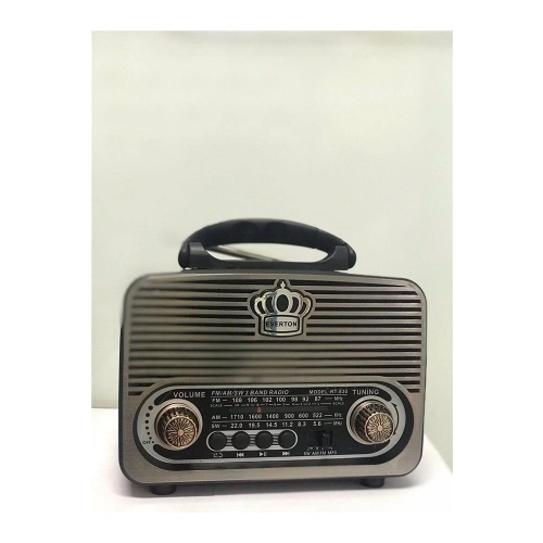 Everton Rt-830 Güneş Enerjili Panelli Bluetooth Fm-usb-tf Card-aux Nostaljik Radyo