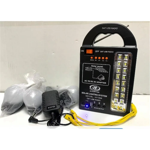 Everton Rt-999 Solarpanelli -ledli Güneş Enerjili Radyo Usb- 3 Adet Ampul Şarjlı (solar 9v-3.5w)