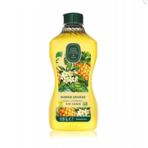 Eyüp Sabri Tuncer 1,5lt  Hawaii Ananas Doğal Zeytin Yağlı Sıvı Sabun Pet Şişe