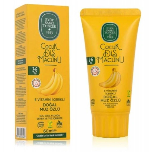 Eyüp Sabri Tuncer Doğal Muz Özlü 2-6 Yaş Çocuk Diş Macunu 60 Ml